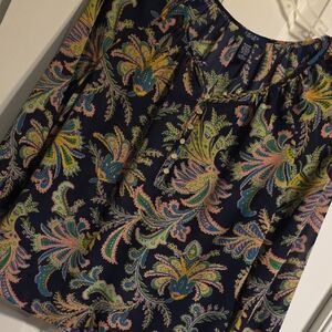 Chaps Blue and Green Paisley Blouse